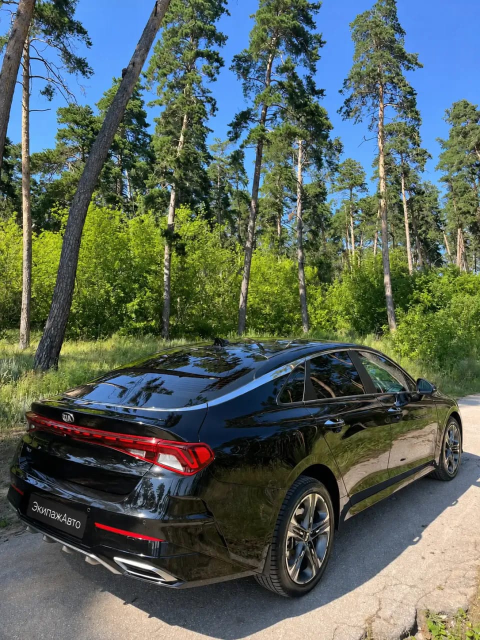 Kia K5 2022 года, вид сзади в три четверти
